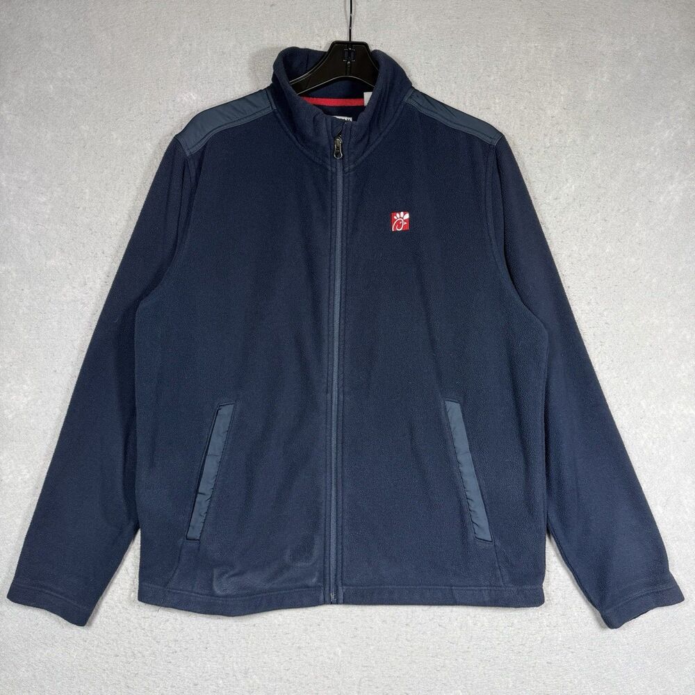 Oobe Chick Fil A Team Style Fleece Jacket Women’s Large Blue Full Zip Outdoor